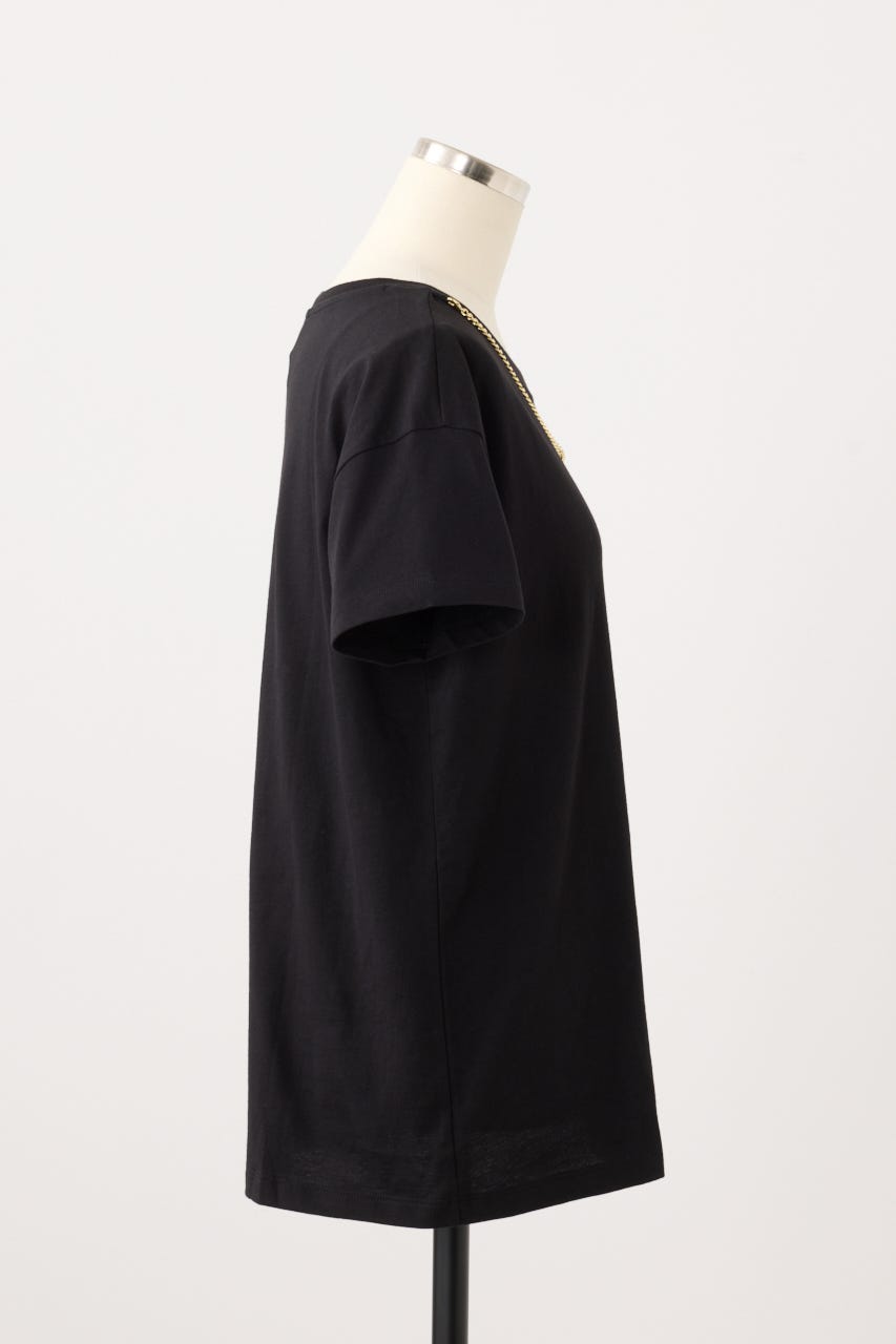 【ARMANI EXCHANGE】チェーンディティール 半袖クルーネックTシャツ BLK S