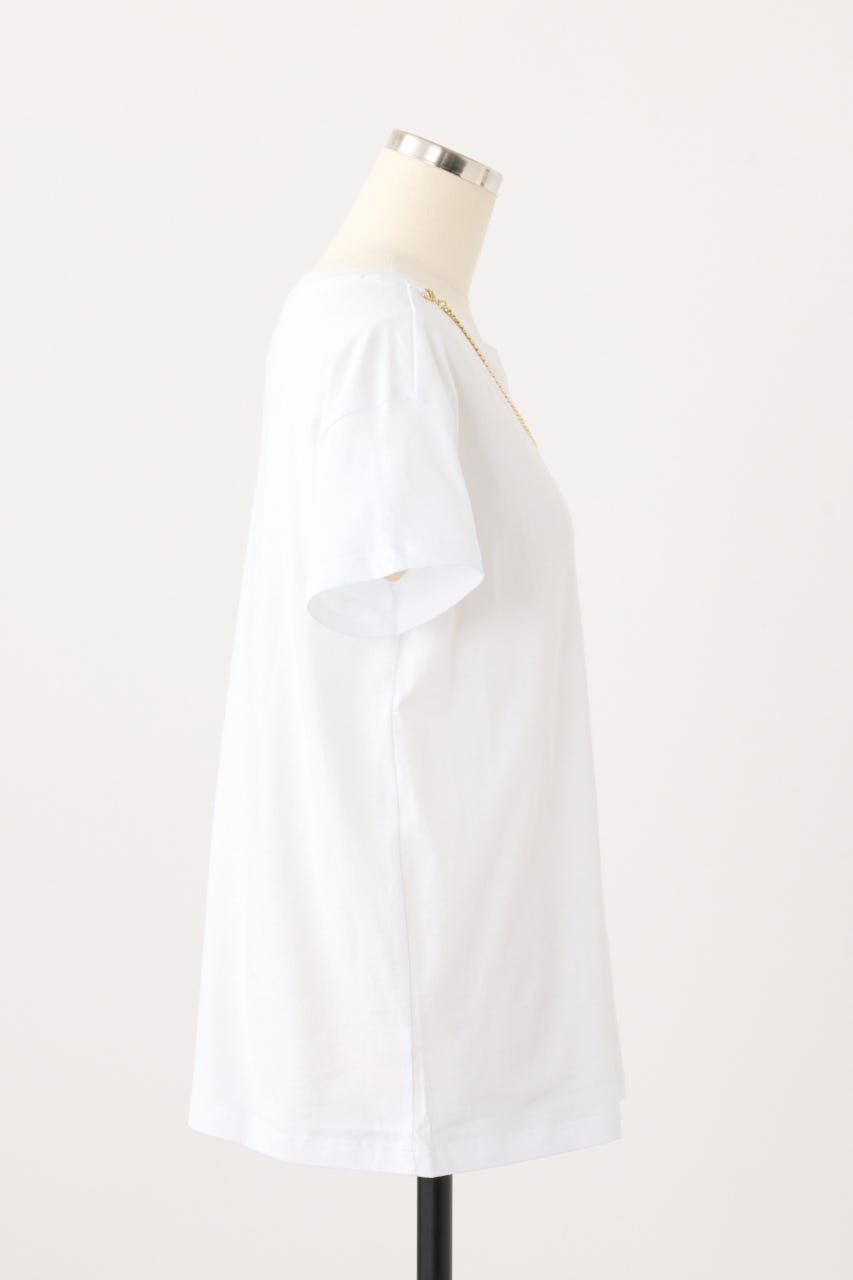 【ARMANI EXCHANGE】チェーンディティール 半袖クルーネックTシャツ WHT S