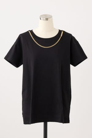 【ARMANI EXCHANGE】チェーンディティール 半袖クルーネックTシャツ