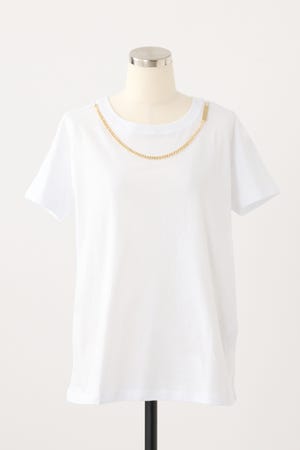 【ARMANI EXCHANGE】チェーンディティール 半袖クルーネックTシャツ