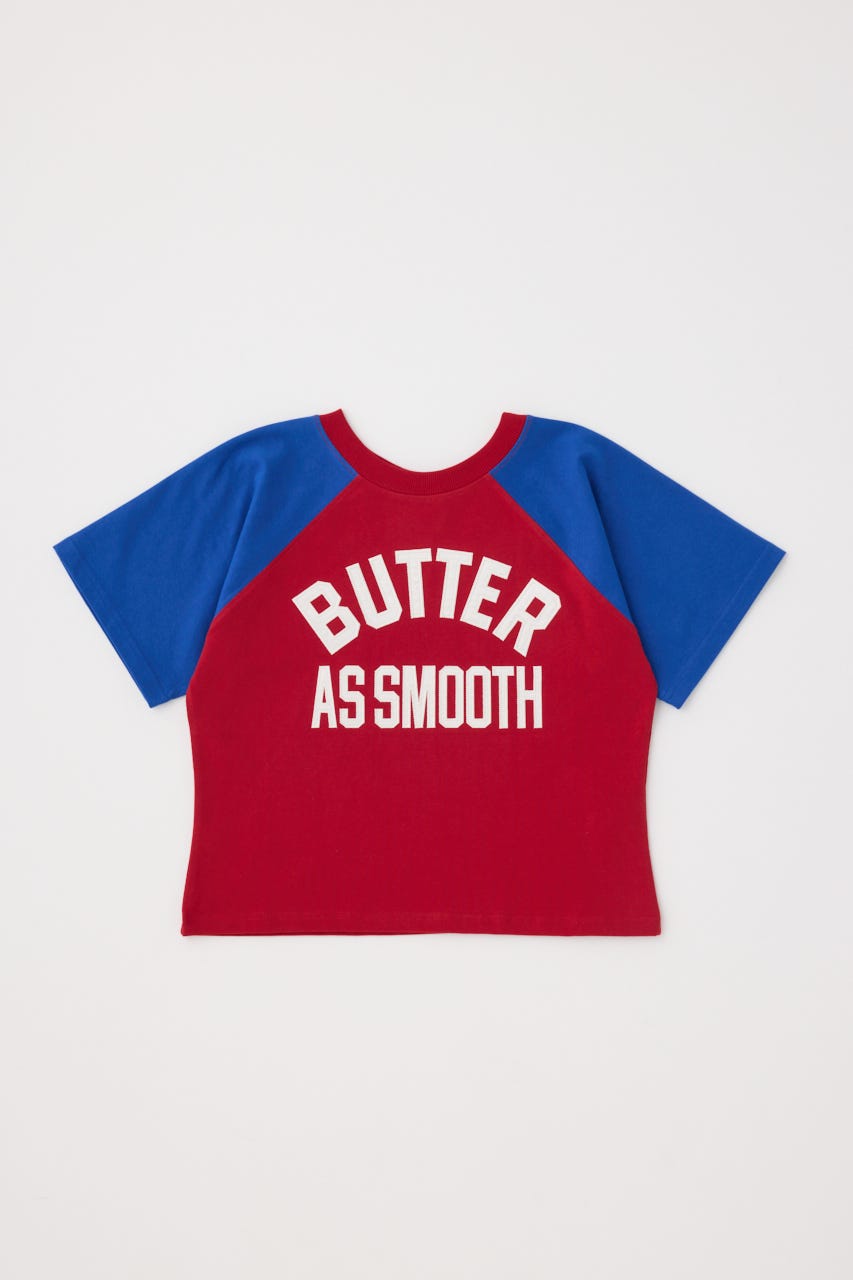 【GREEN BUTTER】Smooth Raglan Sleeve Tシャツ BLU M