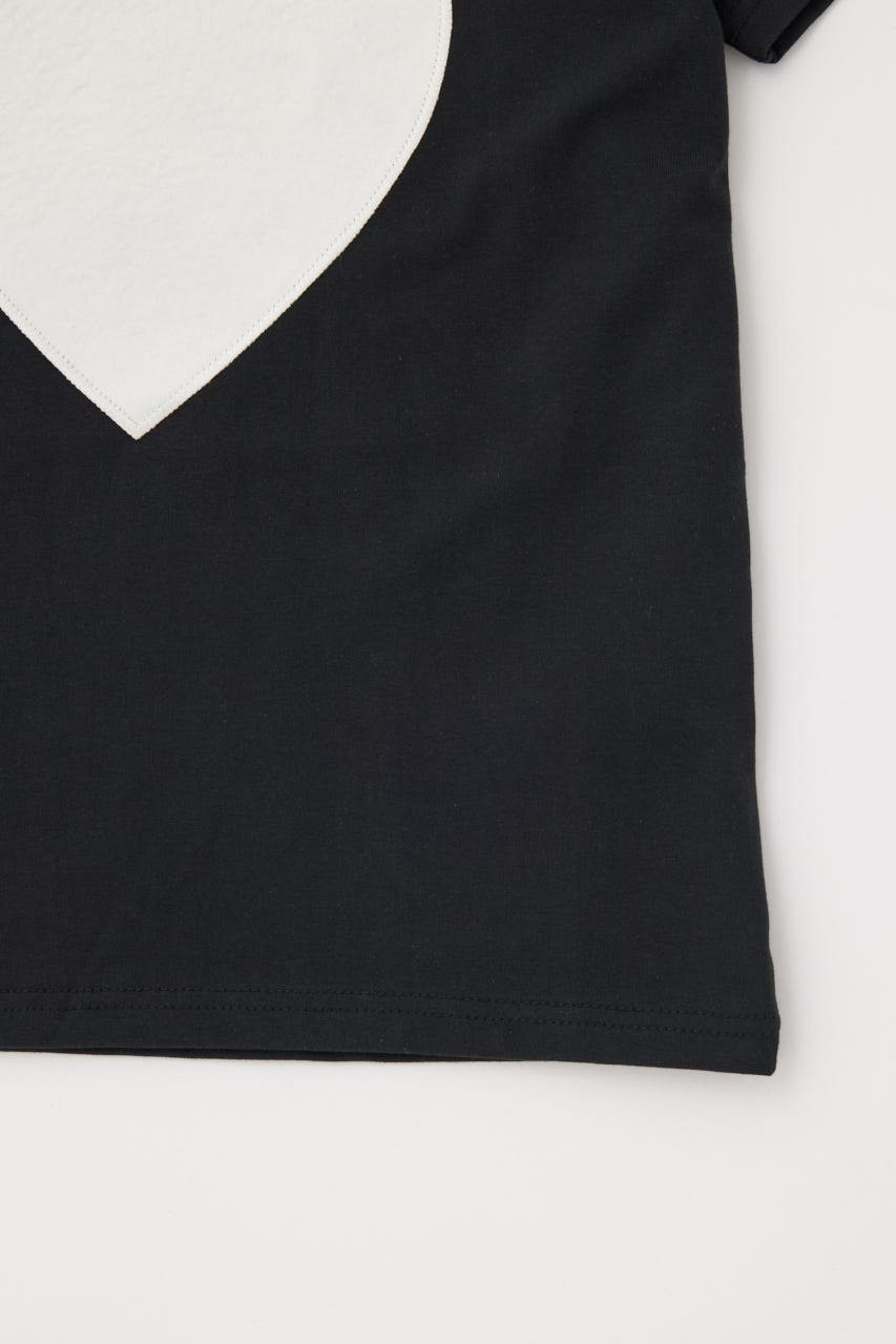 【GREEN BUTTER】Heart Applique Tシャツ BLK L