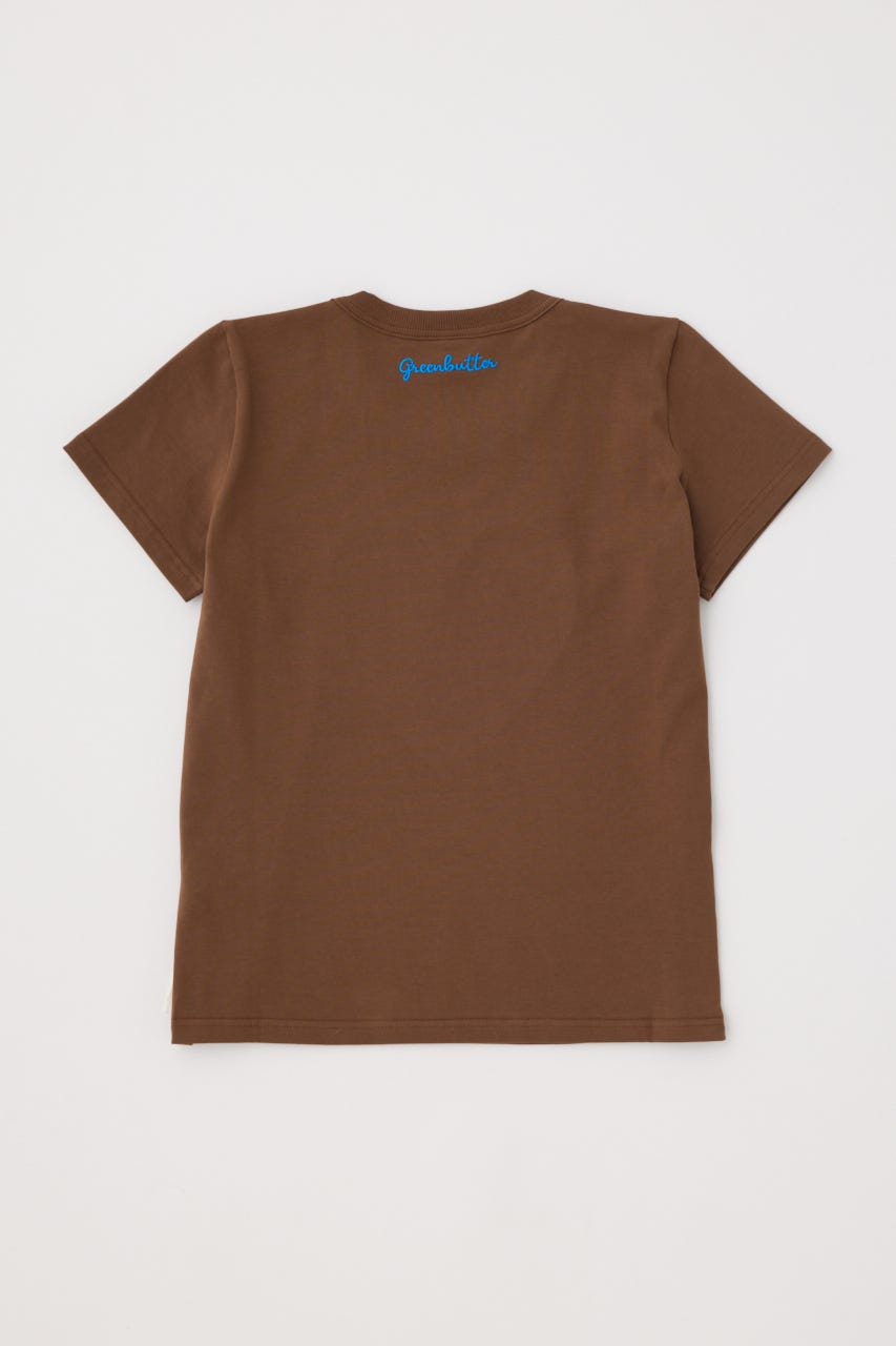 【GREEN BUTTER】Heart Applique Tシャツ BRN L