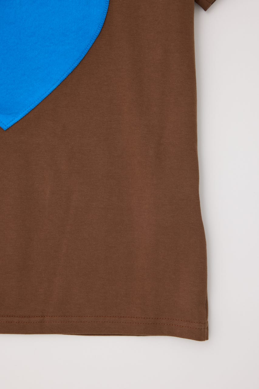 【GREEN BUTTER】Heart Applique Tシャツ BRN L