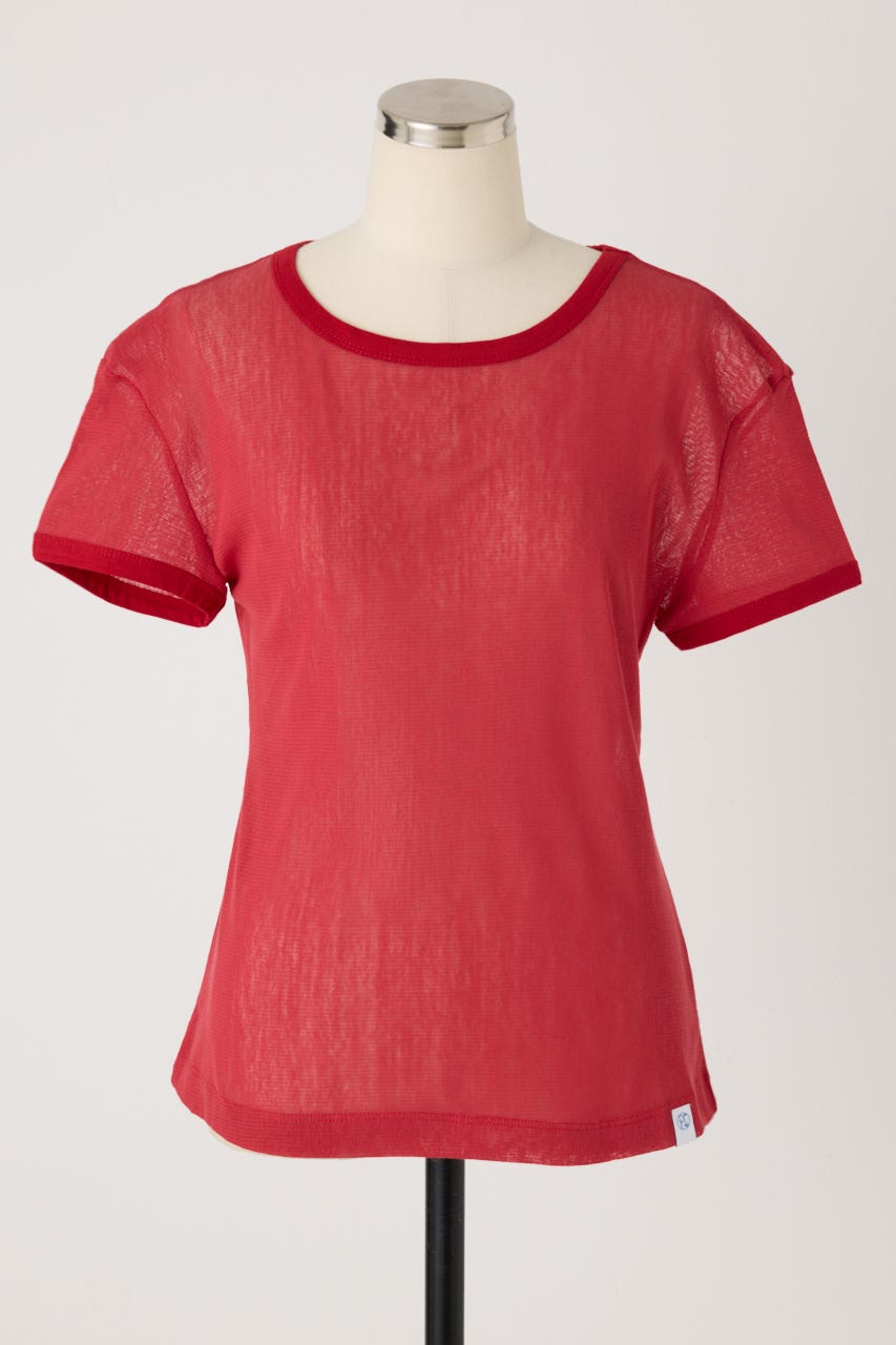 【PISCESS】Cotton Mesh Slim Fit Tシャツ RED FREE