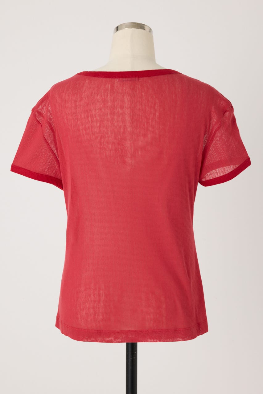 【PISCESS】Cotton Mesh Slim Fit Tシャツ RED FREE