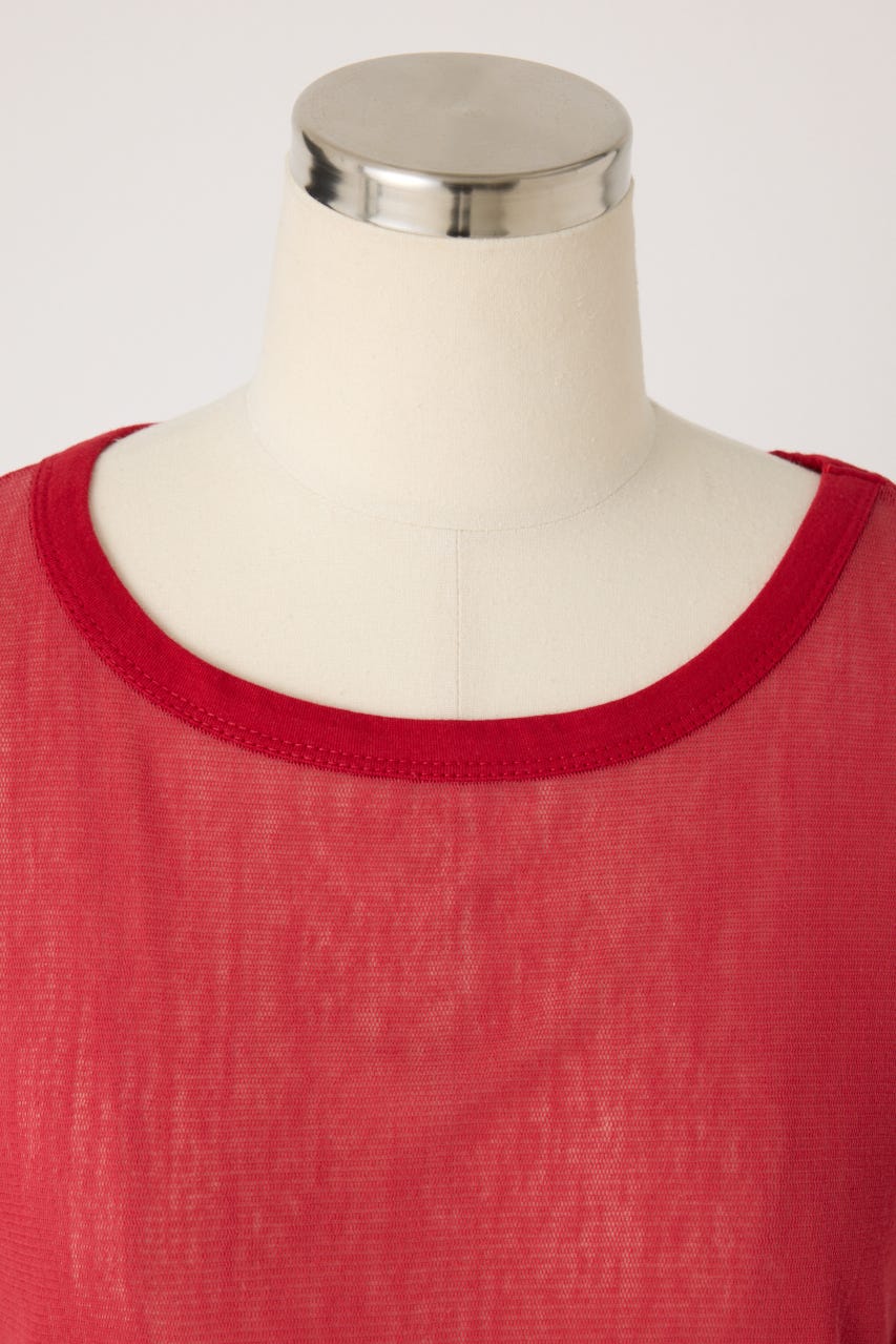 【PISCESS】Cotton Mesh Slim Fit Tシャツ RED FREE