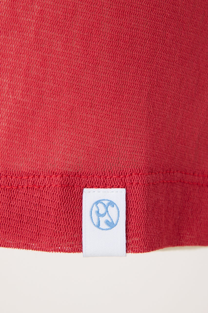 【PISCESS】Cotton Mesh Slim Fit Tシャツ RED FREE