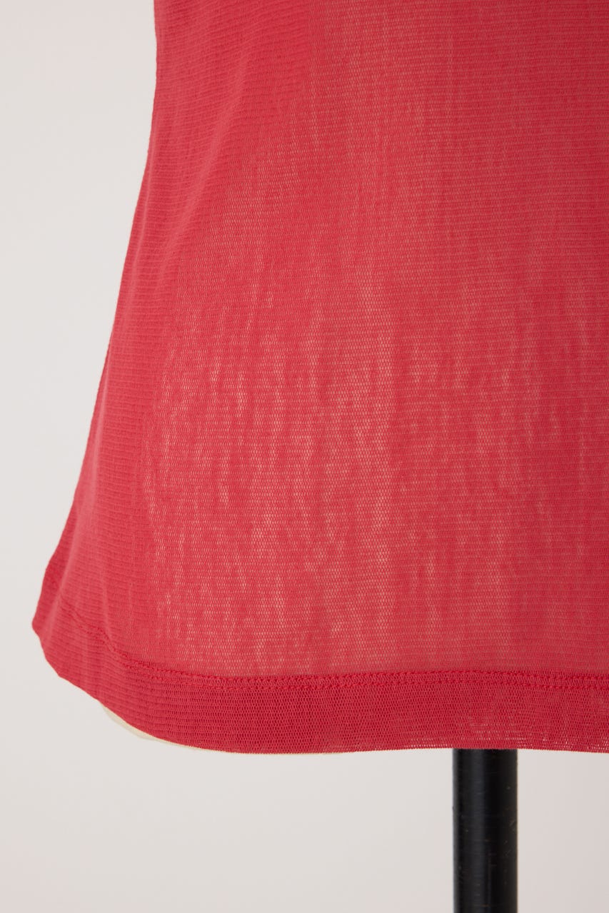 【PISCESS】Cotton Mesh Slim Fit Tシャツ RED FREE