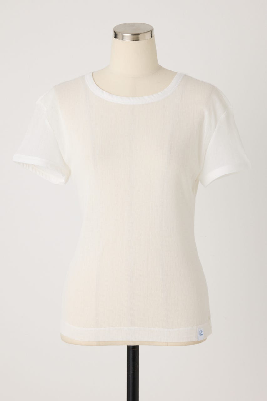 【PISCESS】Cotton Mesh Slim Fit Tシャツ WHT FREE