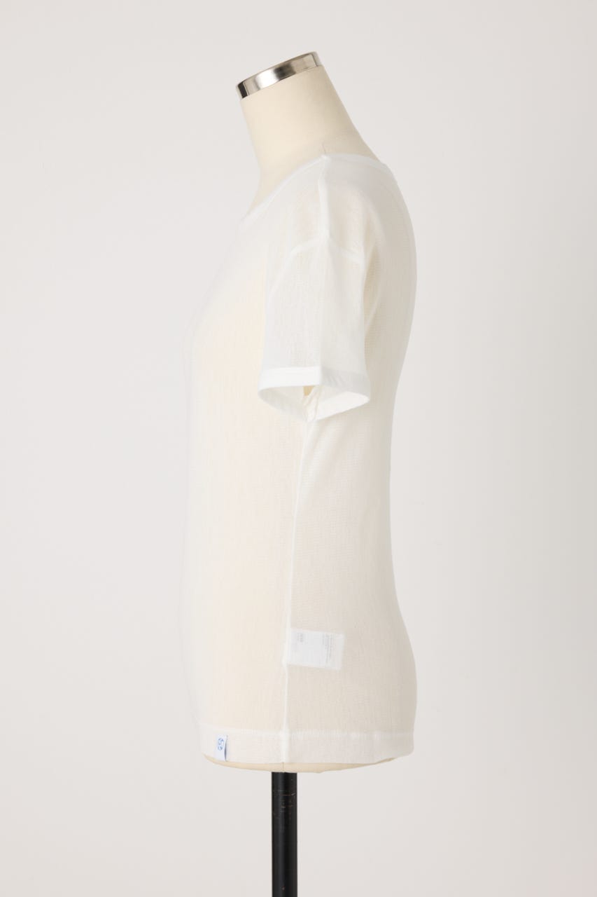 【PISCESS】Cotton Mesh Slim Fit Tシャツ WHT FREE