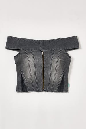 【INSTANTFUNK】デニム オフショルダートップ