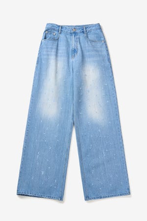 【INSTANTFUNK】ダメージ ワイドパンツ