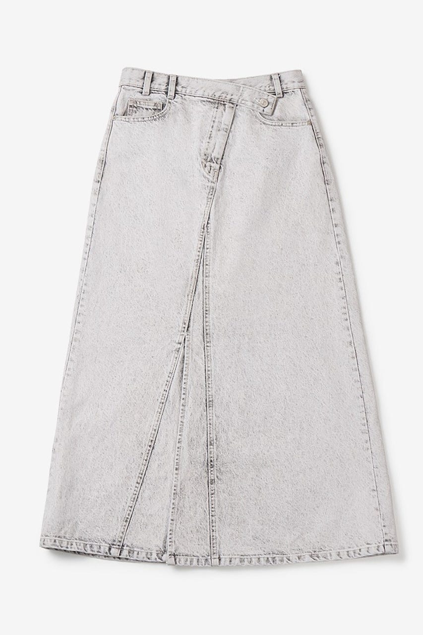 【INSTANTFUNK】ヴィンテージ ウォッシュド スカート GRY M