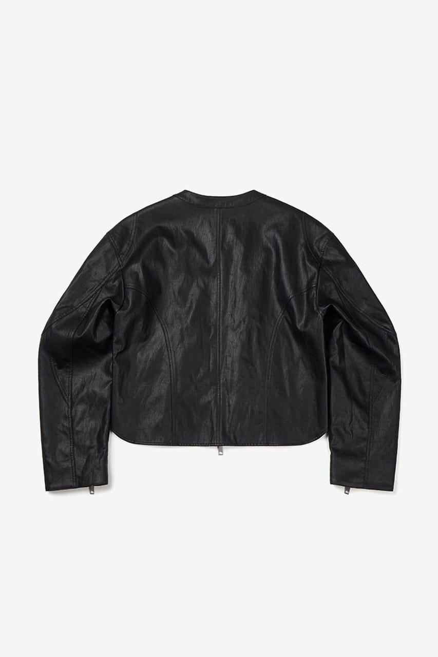 【INSTANTFUNK】レザーライク ショートジャケット BLK FREE