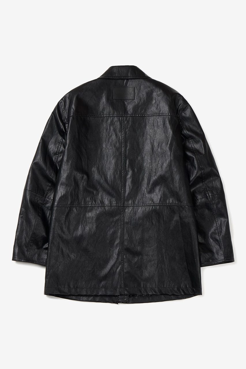 【INSTANTFUNK】レザーライク ハーフジャケット BLK FREE