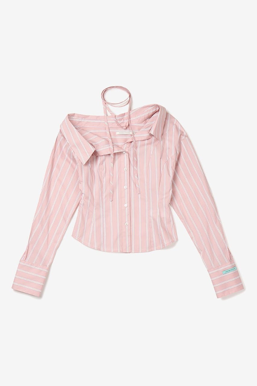 インスタントファンク 韓国 オフショル Qoo10 インスタントファンク OFF-SHOULDER 無地 ポケット