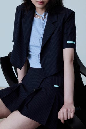 【INSTANTFUNK】プリーツ ミニ ラップスカート