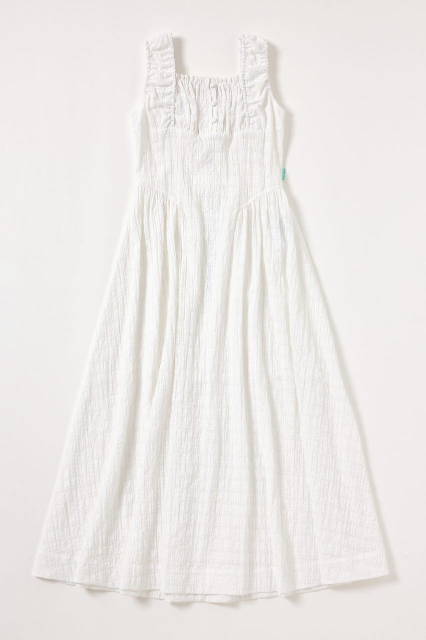 【INSTANTFUNK】シャーリング ドレス WHT FREE