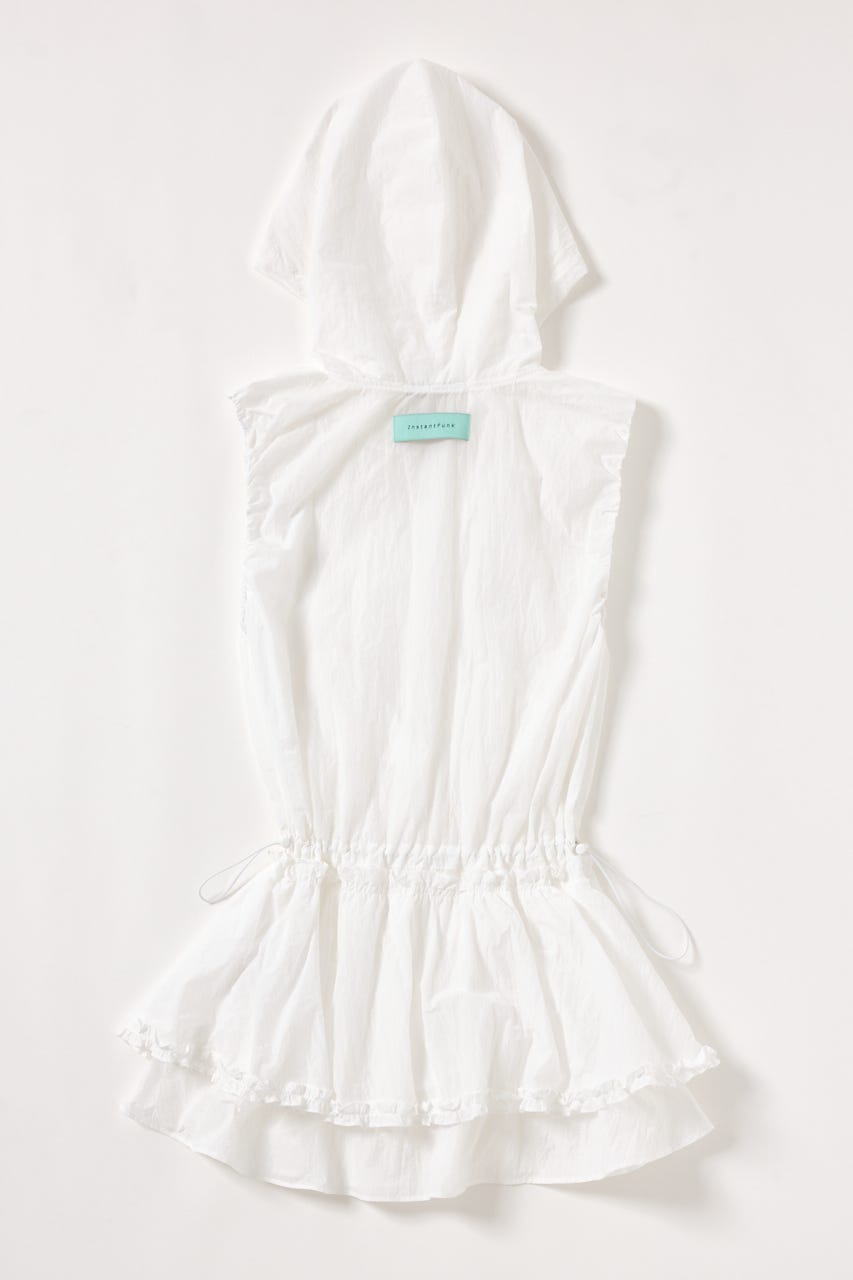 【INSTANTFUNK】フリル フーデッド ドレス WHT FREE