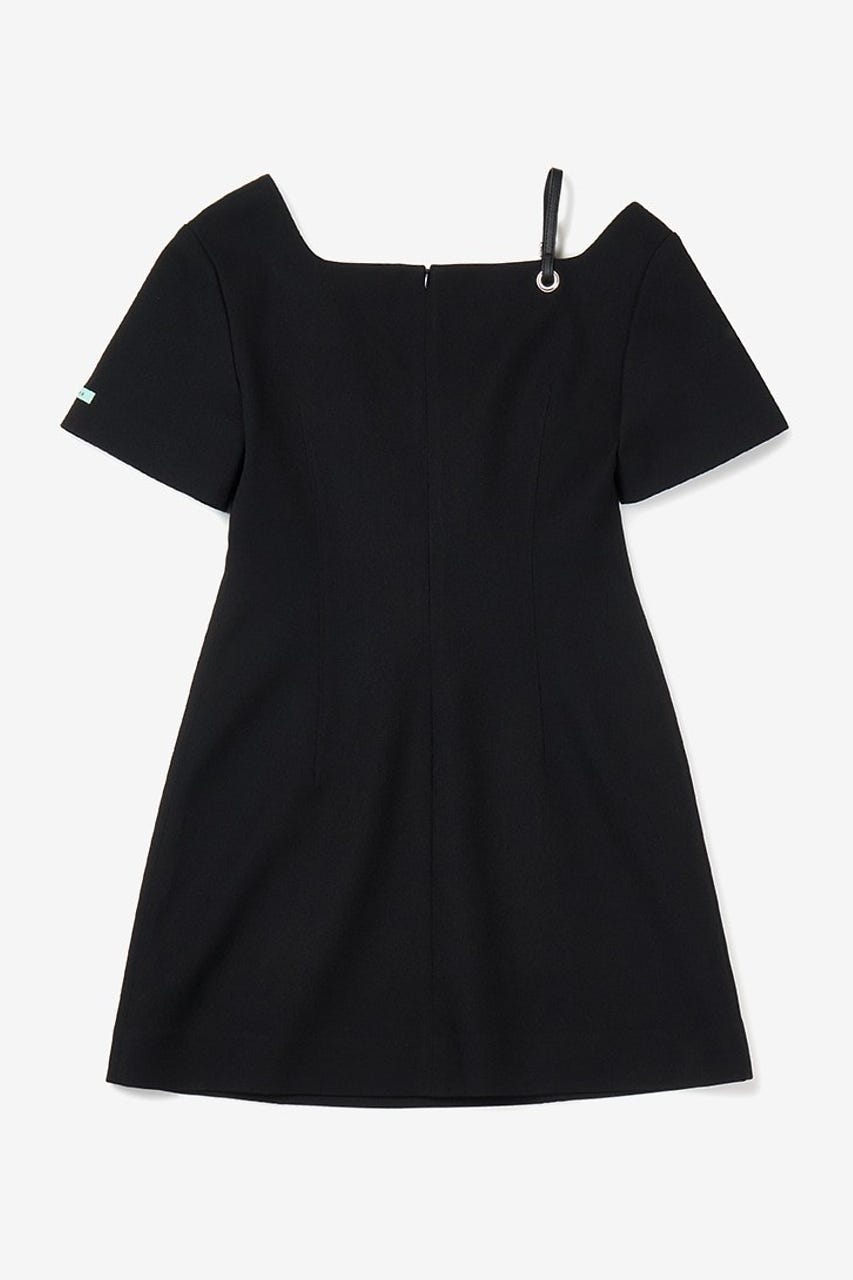 【INSTANTFUNK】クラシック ワンショルダードレス BLK S