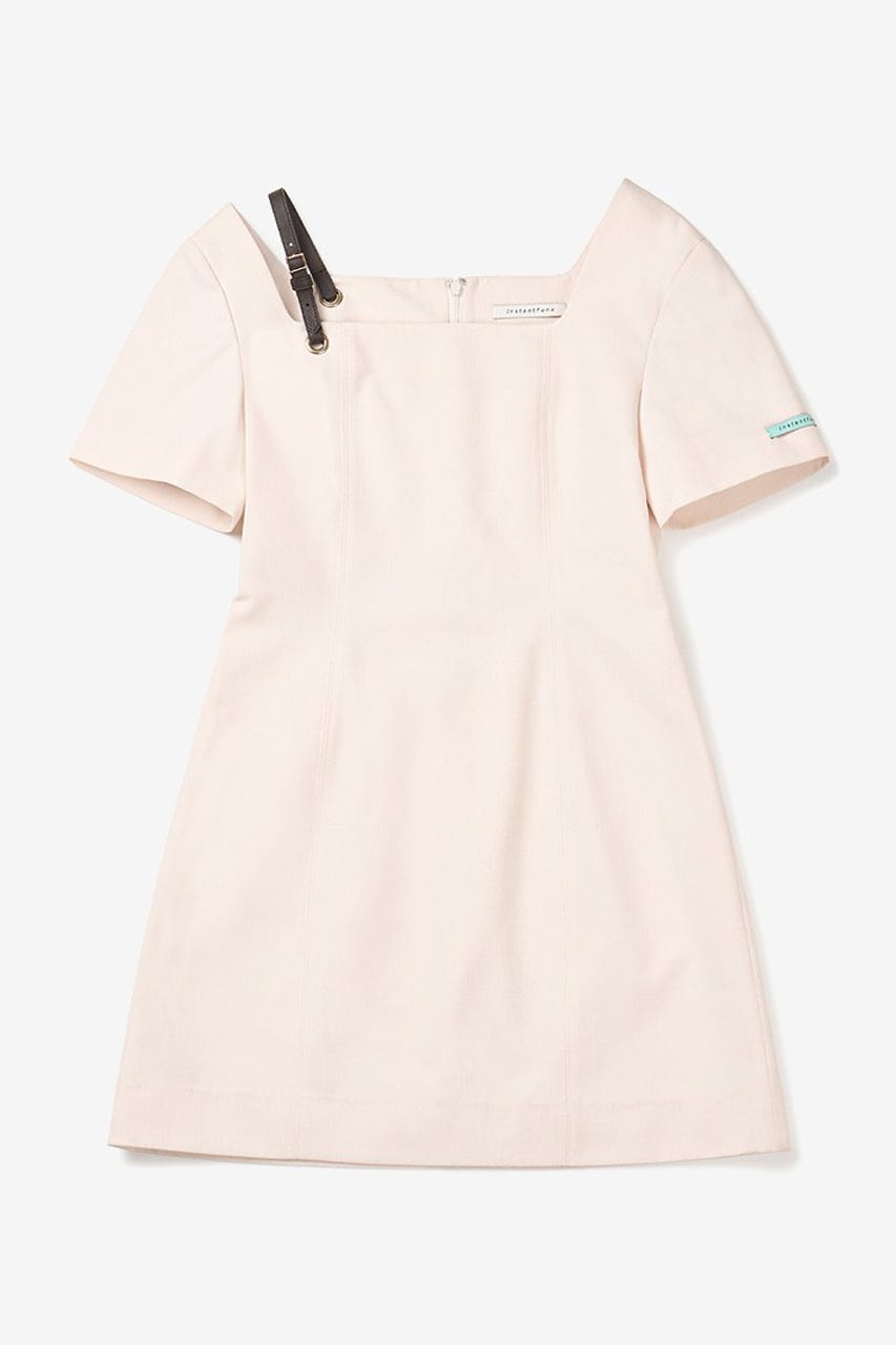 【INSTANTFUNK】クラシック ワンショルダードレス IVOY S