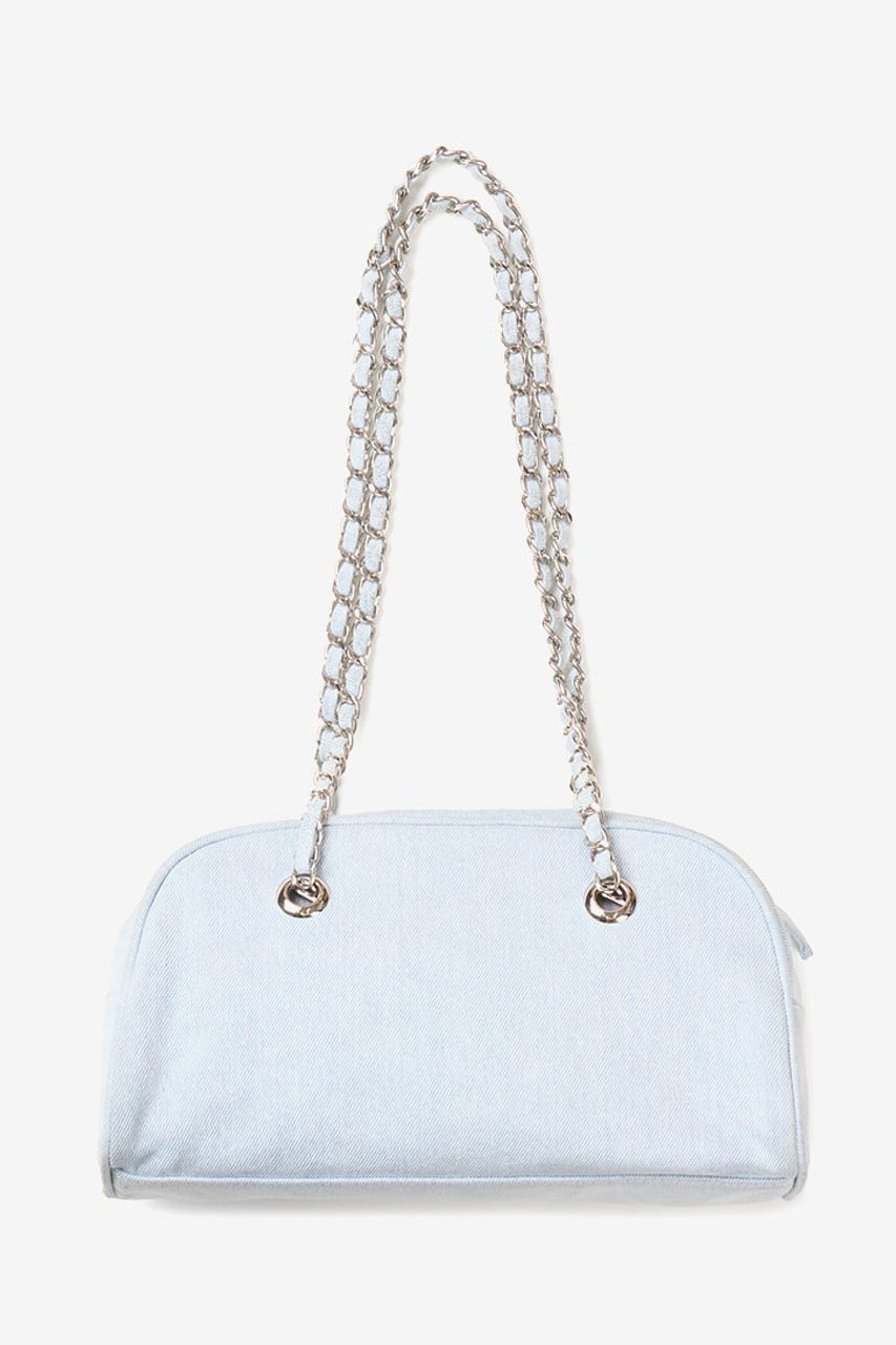 【INSTANTFUNK】デニム チェーンショルダー バッグ L/BLU FREE