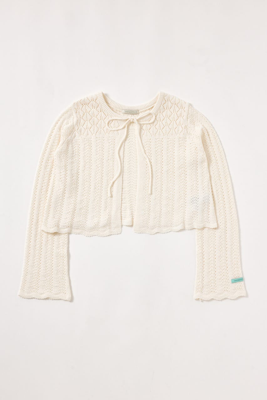 【INSTANTFUNK】リボン カーディガン IVOY FREE