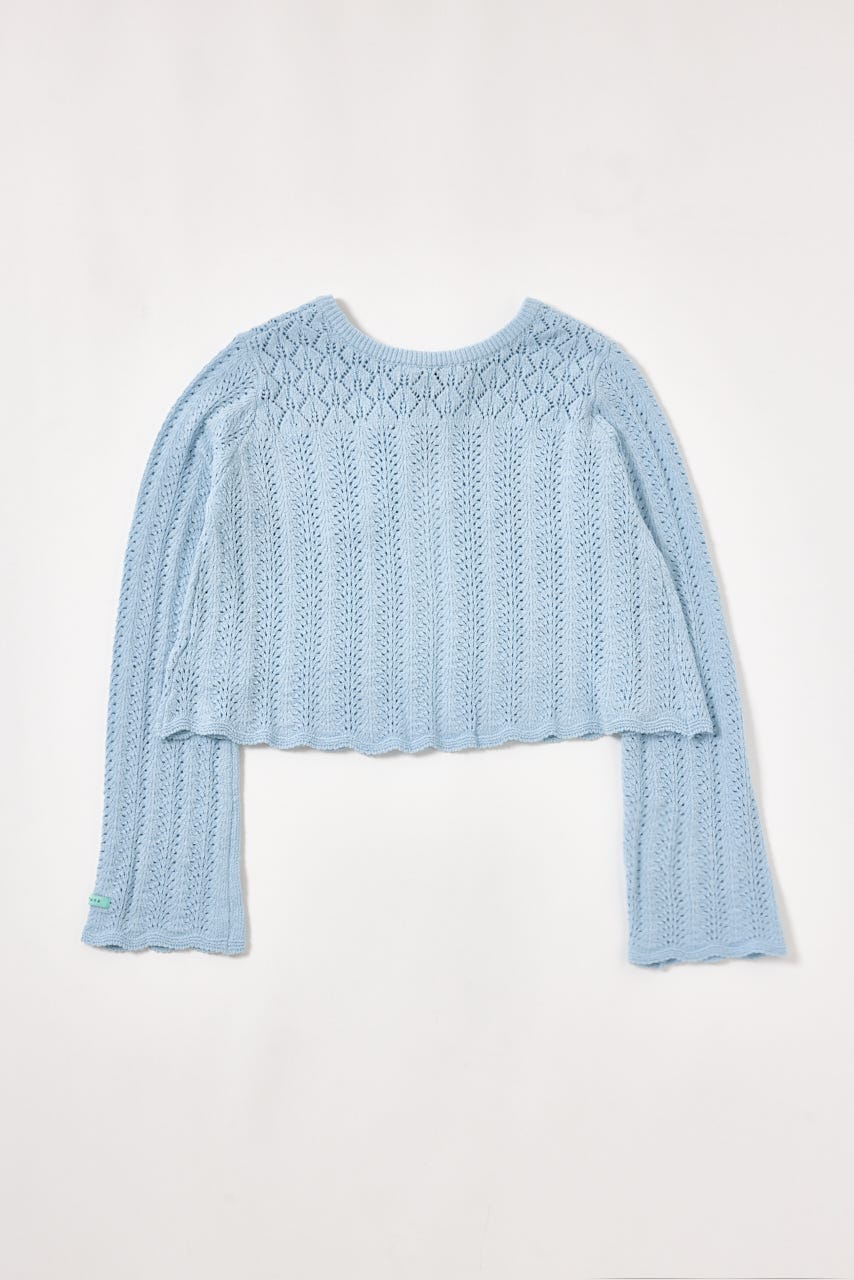 【INSTANTFUNK】リボン カーディガン L/BLU FREE