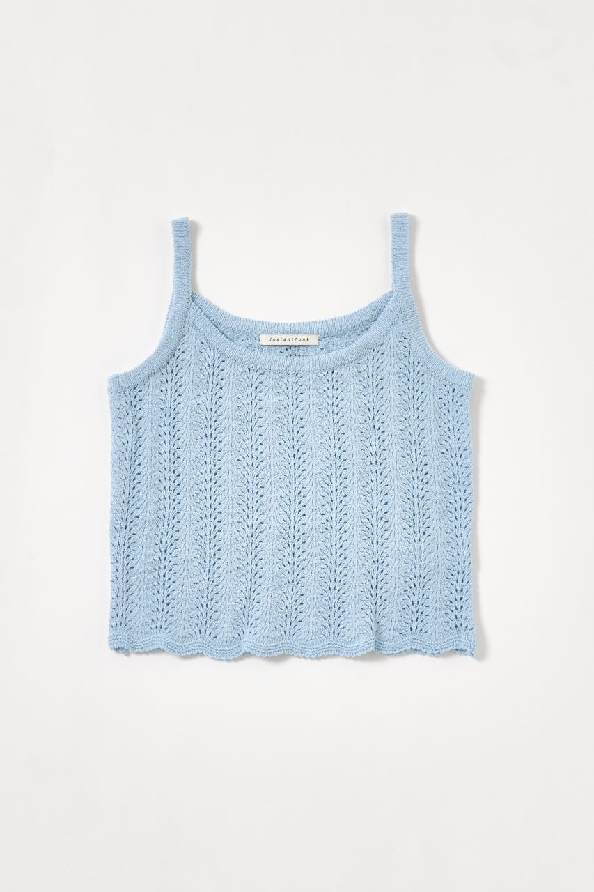 【INSTANTFUNK】リボン スリーブレストップ L/BLU FREE