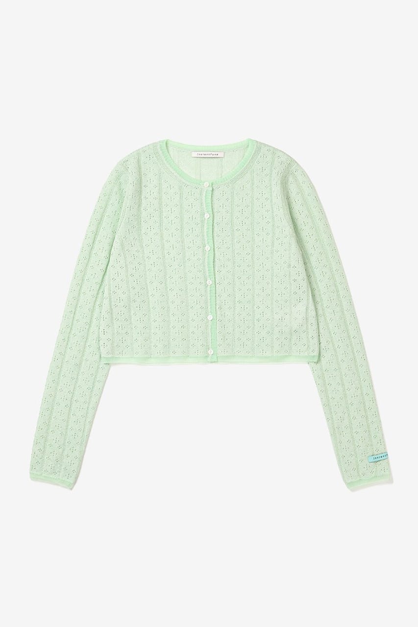 【INSTANTFUNK】ラウンドクロップド カーディガン MINT FREE