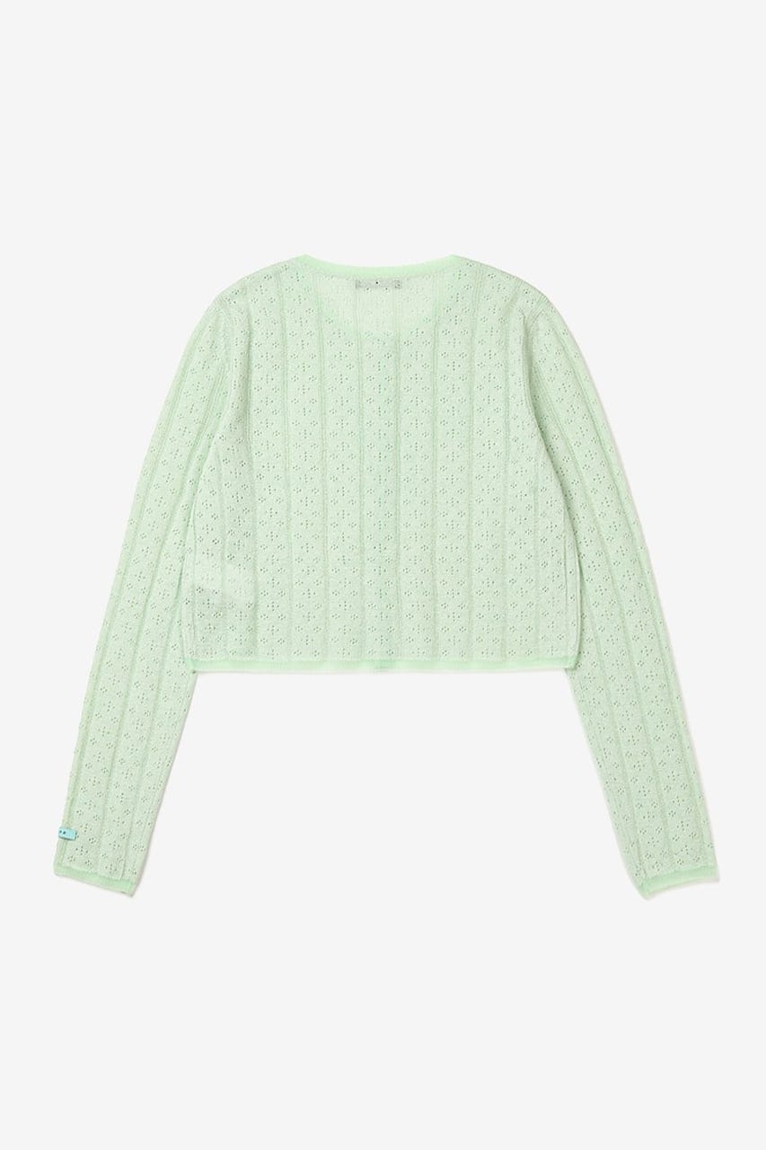 【INSTANTFUNK】ラウンドクロップド カーディガン MINT FREE