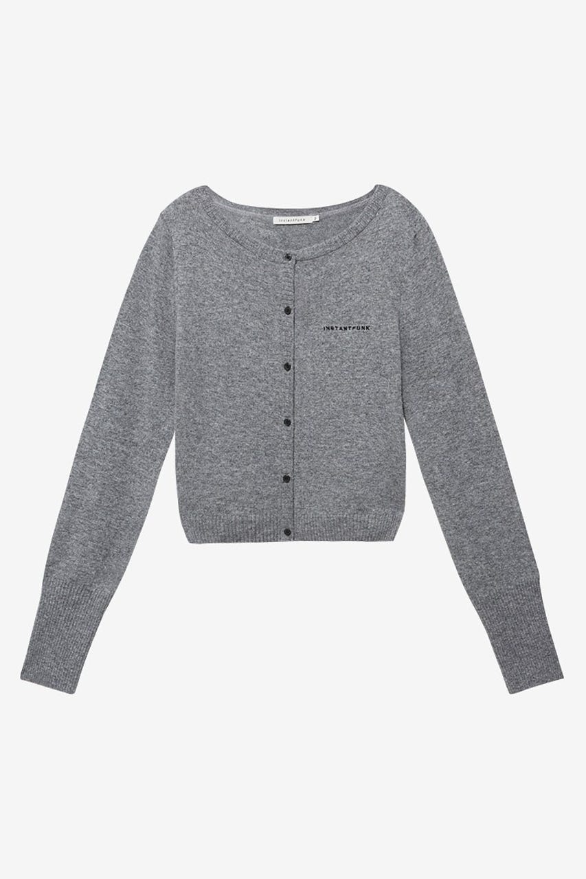 【INSTANTFUNK】クラシック ニードルワーク ウールブレンド カーディガン GRY M