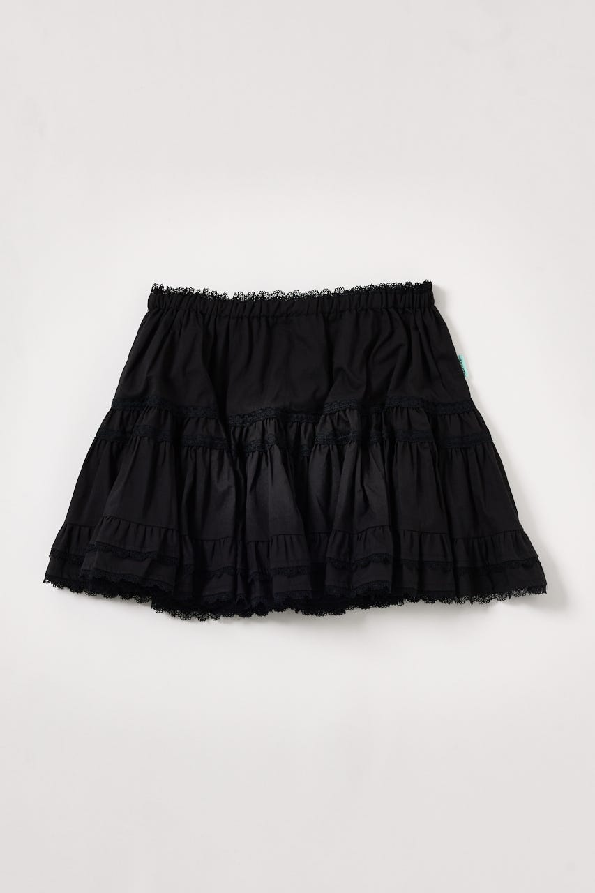 【INSTANTFUNK】コットンレース ミニスカート BLK FREE