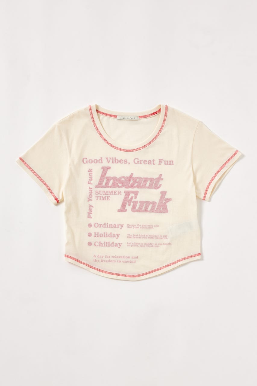 [RONRON]DOODLE LETTERING SLIM CROP Tシャツ★新作・24AW★ SHEL'TTER SELECT | 【INSTANTFUNK】ステッチ クロップド T