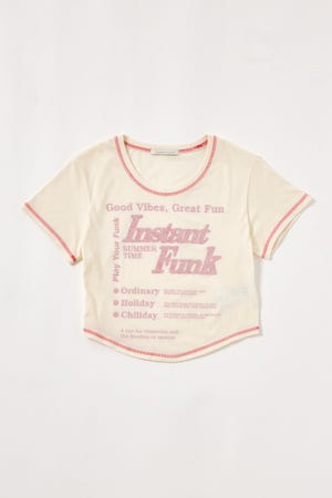 tシャツ 「INSTANTFUNK」ステッチ クロップド Tシャツ レディース SHEL'TTER SELECT | 【INSTANTFUNK】ステッチ クロップド T