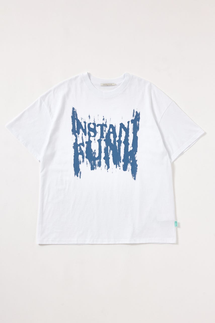 【INSTANTFUNK】ダメージ グラフィック Tシャツ WHT L