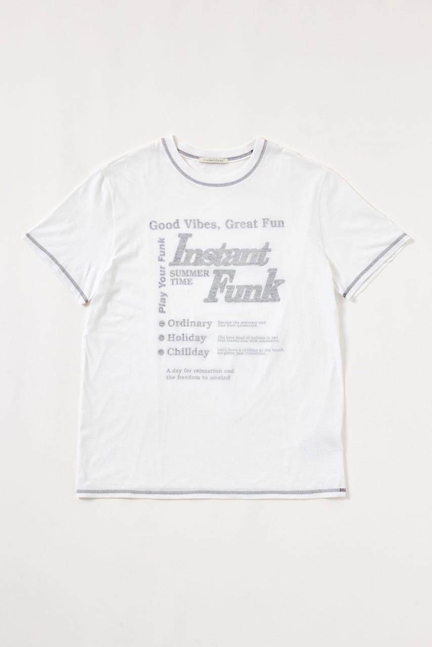 【INSTANTFUNK】ステッチ Tシャツ WHT FREE
