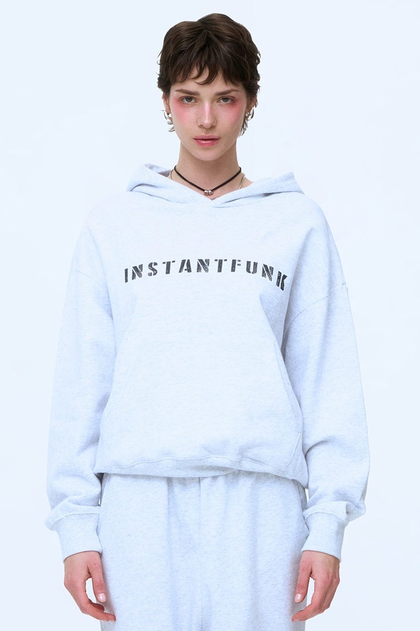 【INSTANTFUNK】ビッグロゴ スウェットフーディー GRY M