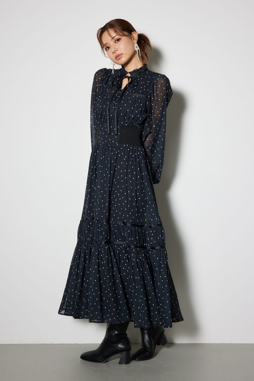 rienda | ニットコンビライクフレアワンピース (ワンピース(ミニ