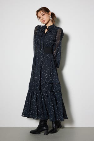 ニットコンビライクフレアワンピース