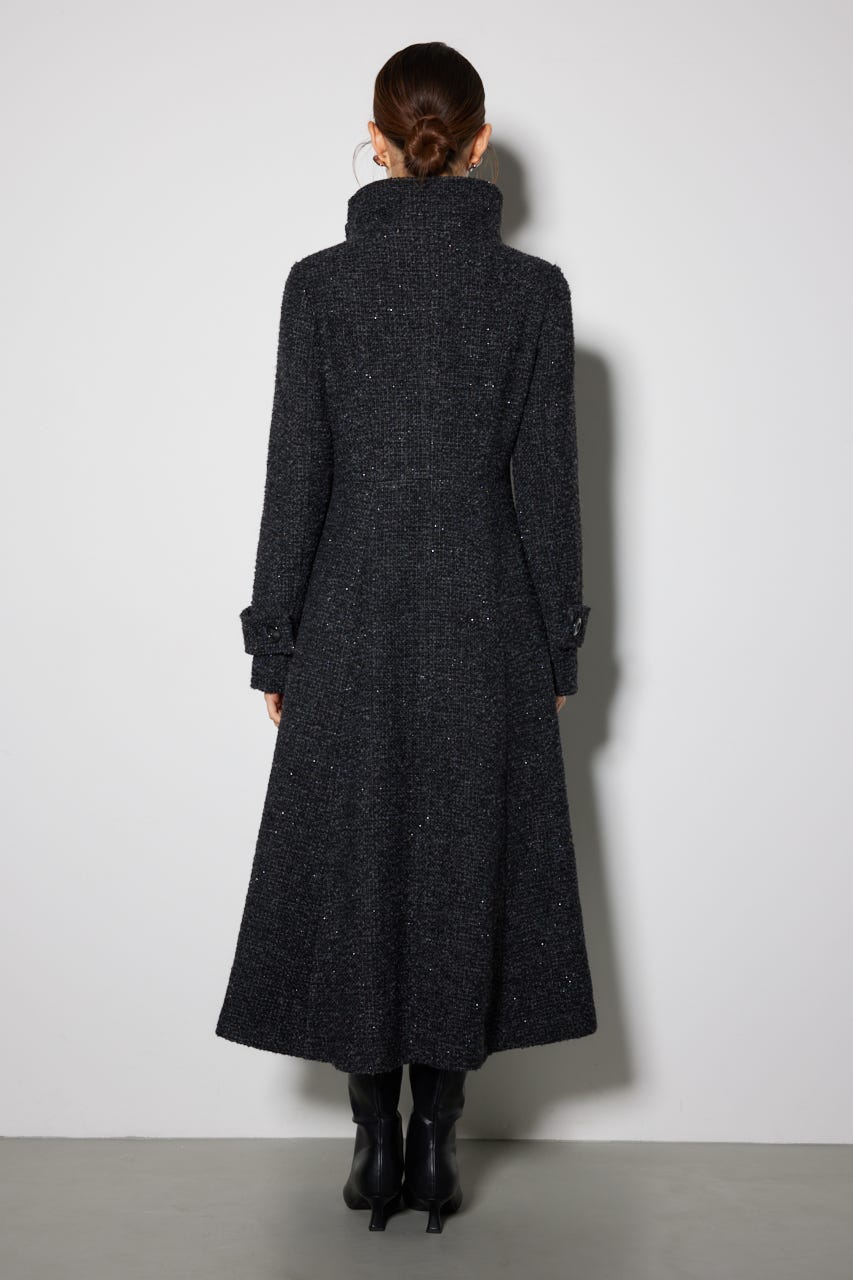 美品◆レオナール シルク ロングコート 中綿 刺繍 13号 ブラウン 美品◇レオナール シルク ロングコート 中綿 刺繍 13号 ブラウン