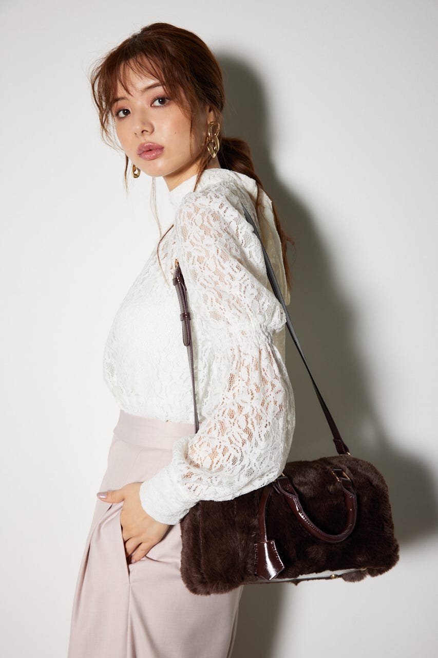 新品タグ付き アイボリー シェリミー フードファーリボンポンチョ Rady 新品タグ付 シェリミー フードファーリボンポンチョ アイボリー