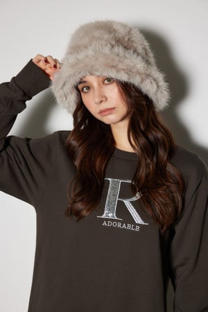 フェイクファーボリュームハット