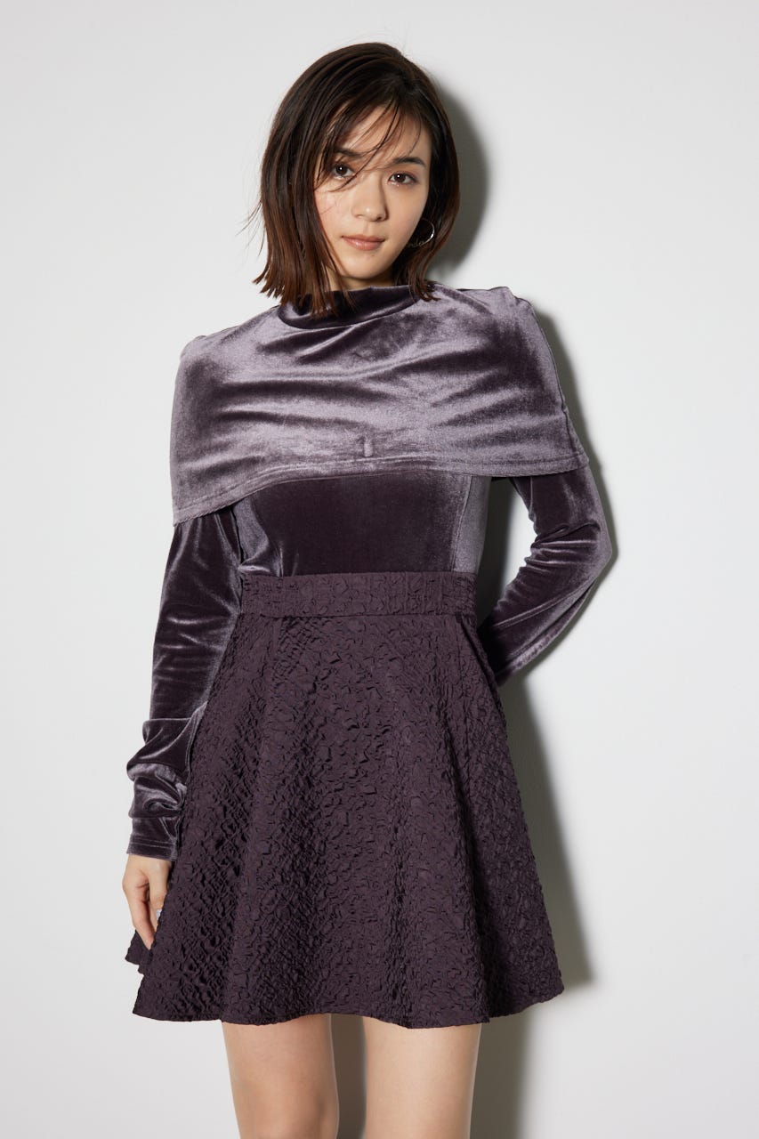 rienda | 2WAYベロアフレアミニワンピース (ワンピース(ミニ