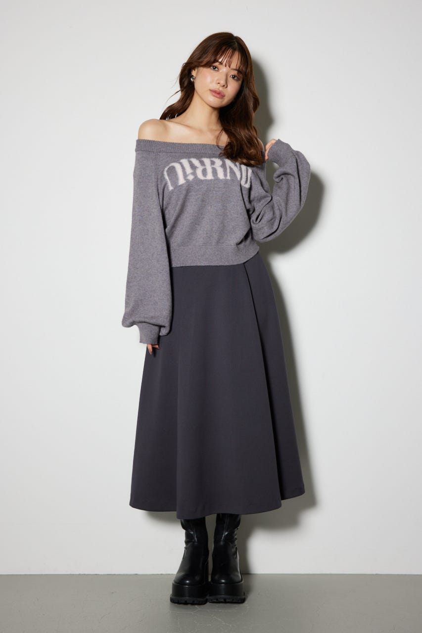 SONIA RYKIEL イタリア製 ウール・アンゴラリブニットスカート I42 rienda | Riuコラボダンボールニットスカート (スカート(ロング