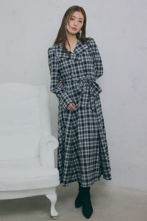 【POLO BCS】オープンカラーフレアワンピース