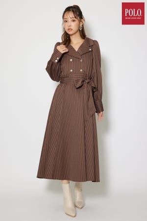 【POLO BCS】オープンカラーフレアワンピース