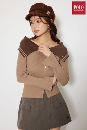 【POLO BCS】バイカラーニットトップス