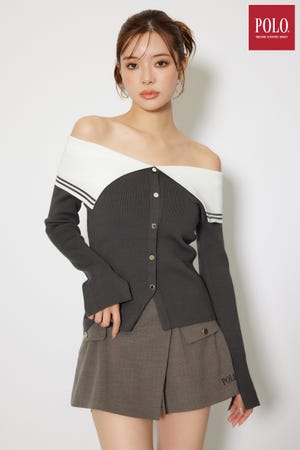 【POLO BCS】バイカラーニットトップス
